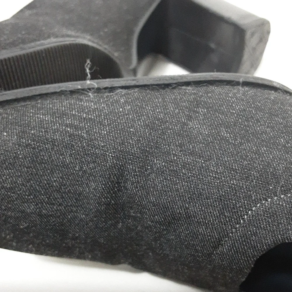 Stuart Weitzman Black Grayish Denim Platform‎ Heel